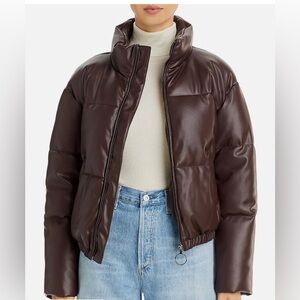 SOLD Aqua faux leather puffer